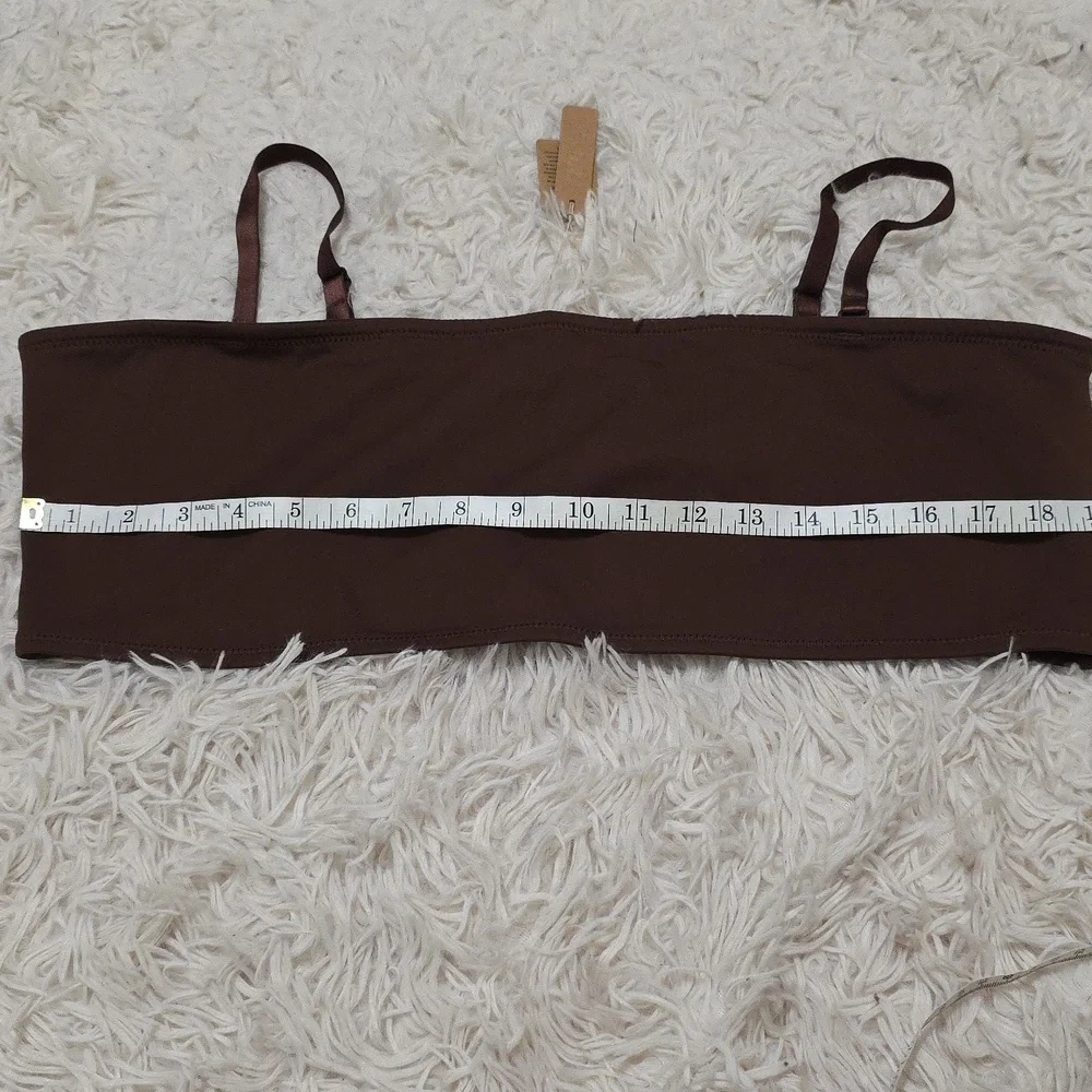 SKIMS Swim Bandeau Bikini Top COCOA NWT 4X